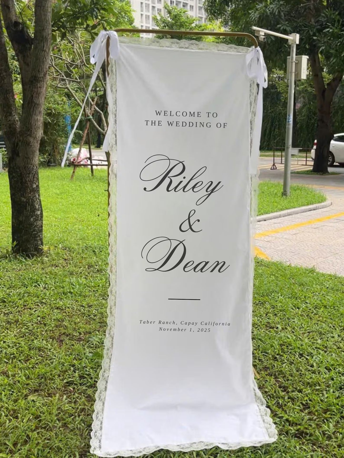 Custom Linen Fabric Banner