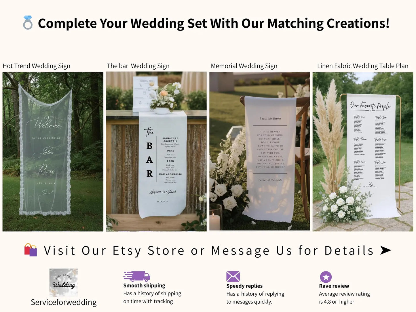 Custom Lace Sheer Wedding Bar Sign