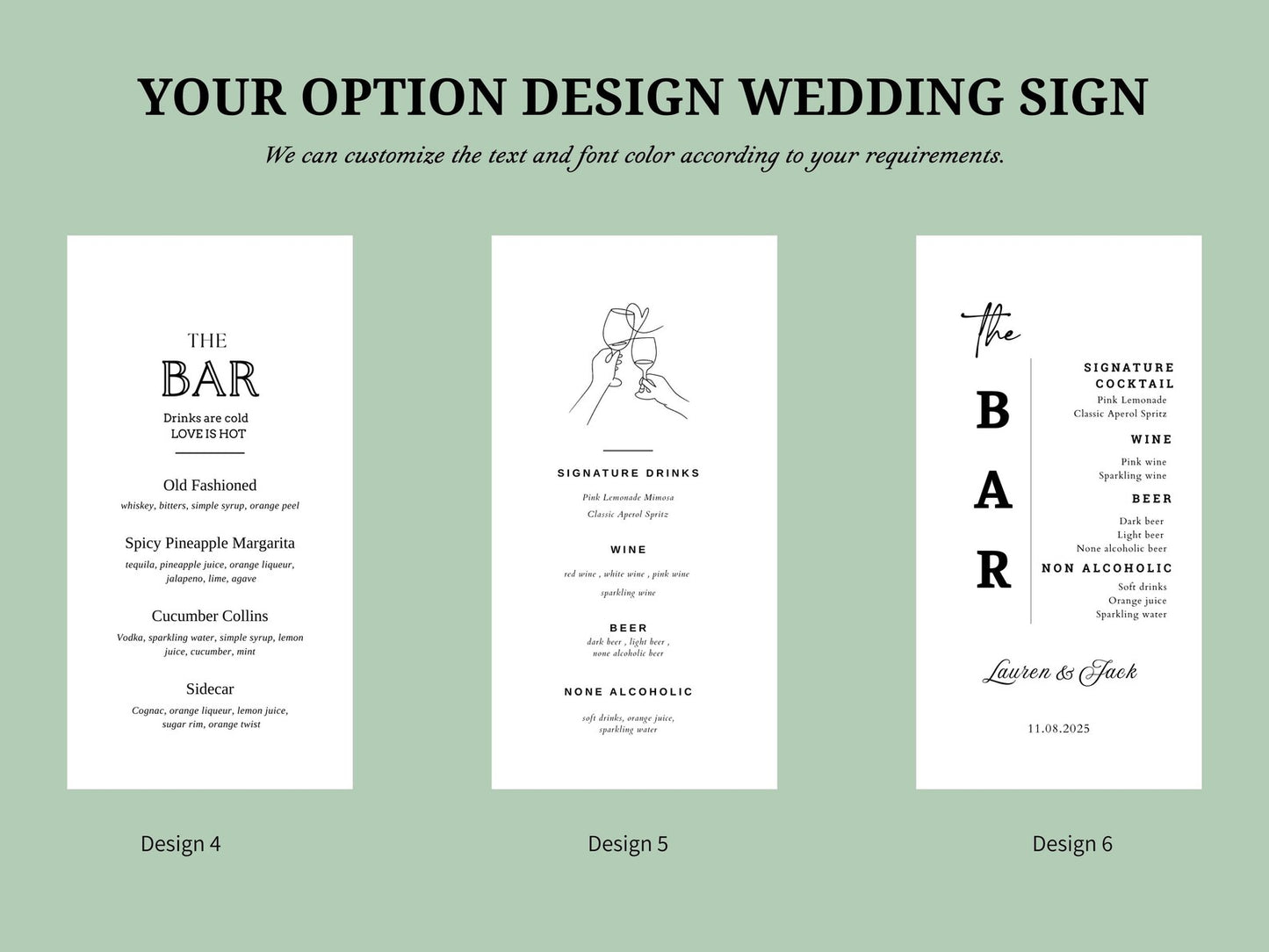 Custom Fabric Bar Menu Sign