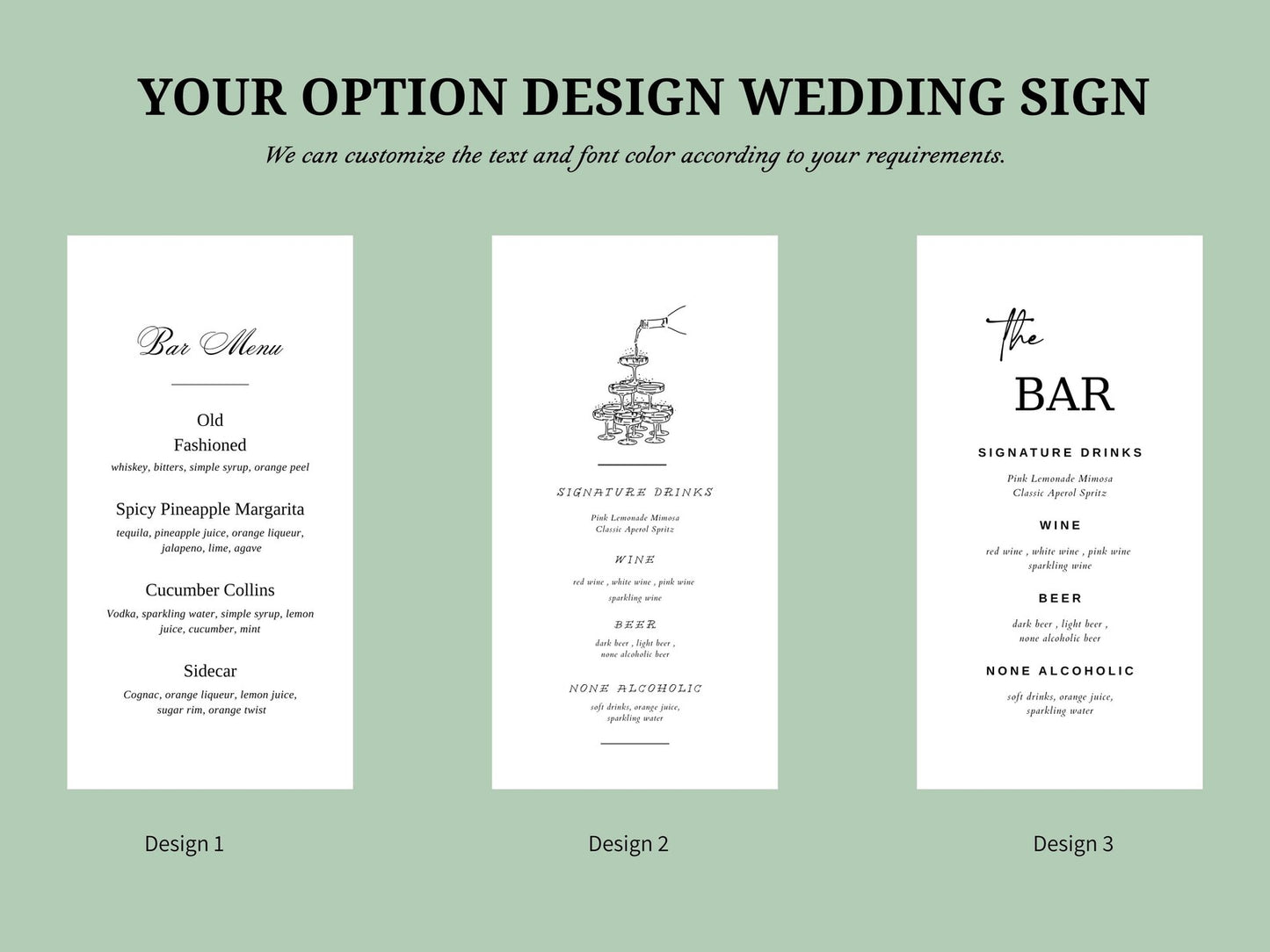 Custom Fabric Bar Menu Sign