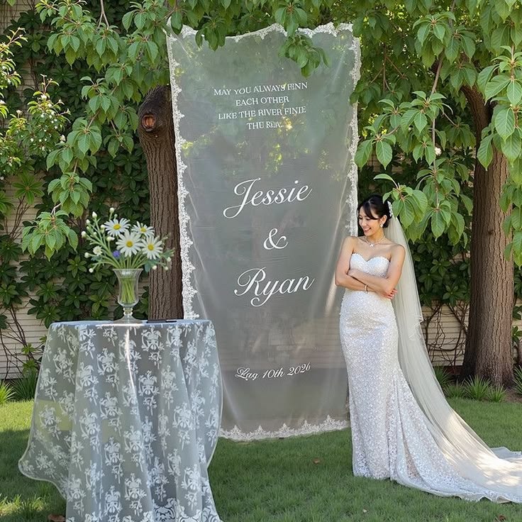 Romantic Sheer Welcome Banner