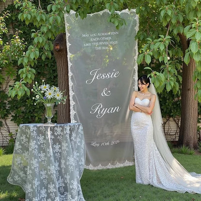 Romantic Sheer Welcome Banner