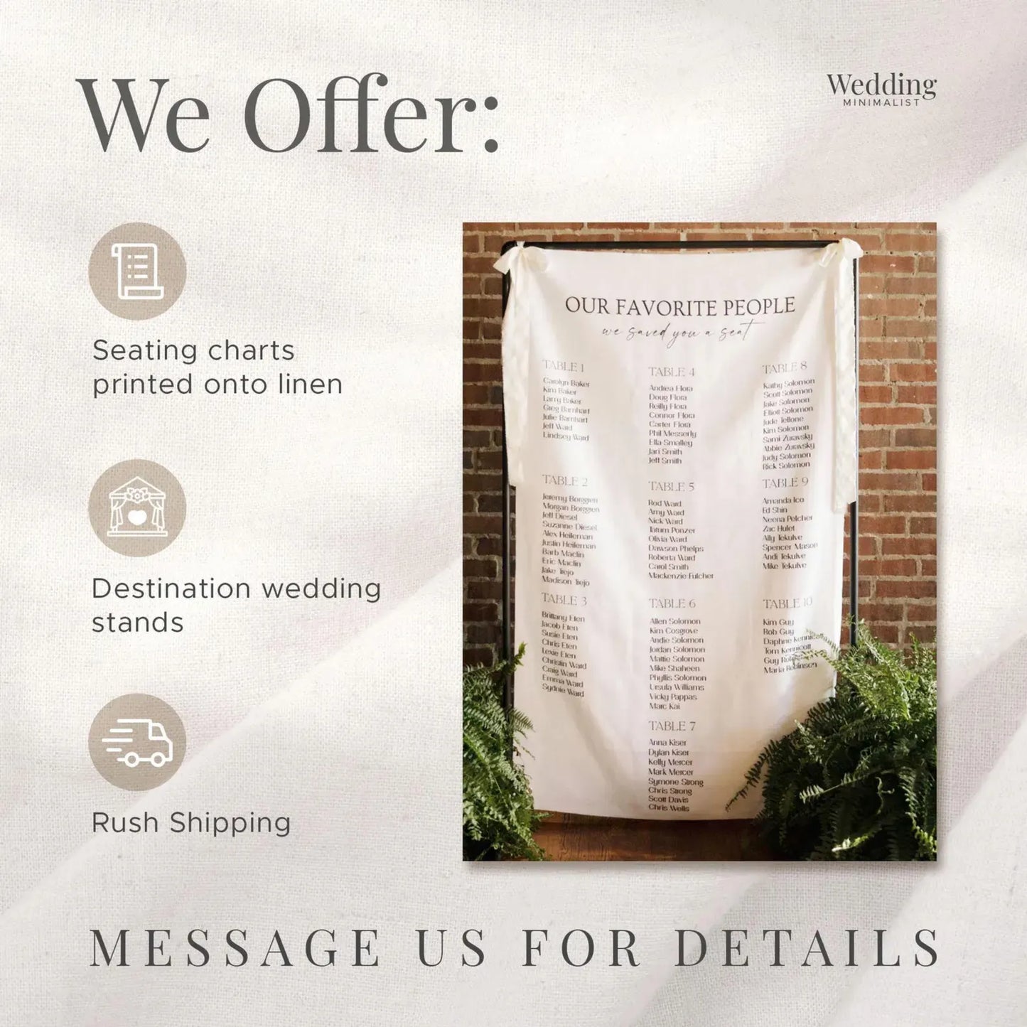 Custom Linen Welcome Sign