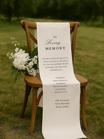 Personalized Memorial Wedding Chair Sign