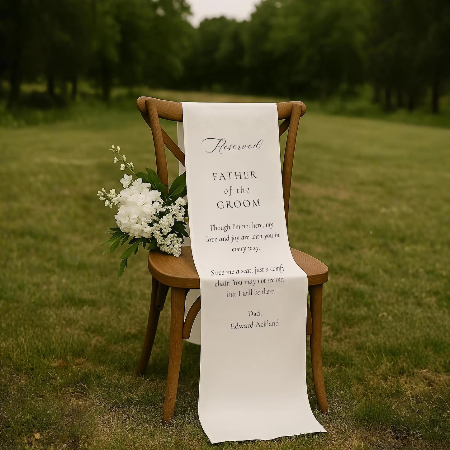 Personalized Memorial Wedding Chair Sign