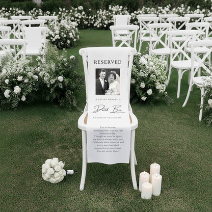 Linen Wedding Memorial Chair Sign
