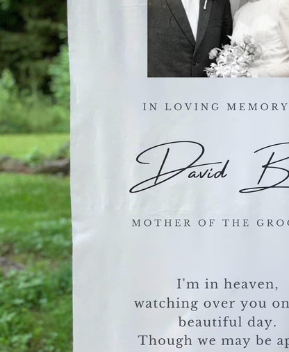 Linen Wedding Memorial Chair Sign