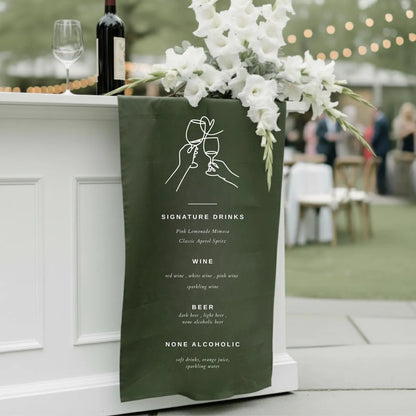Custom Linen Wedding Bar Sign