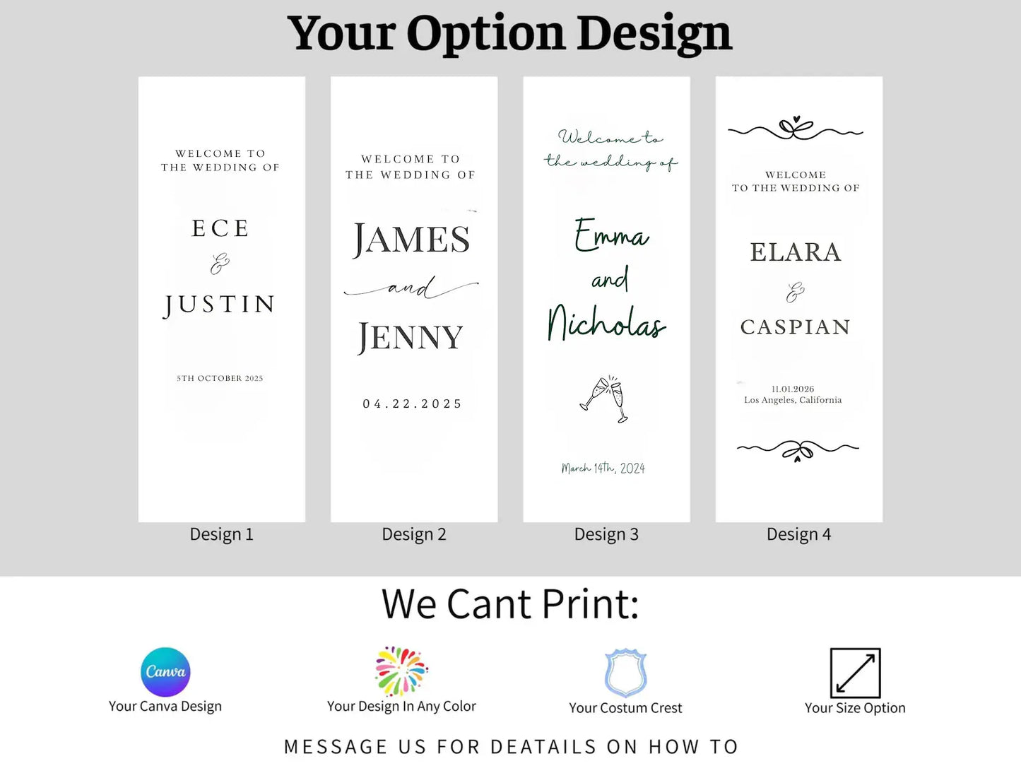 Outdoor Linen Wedding Banner