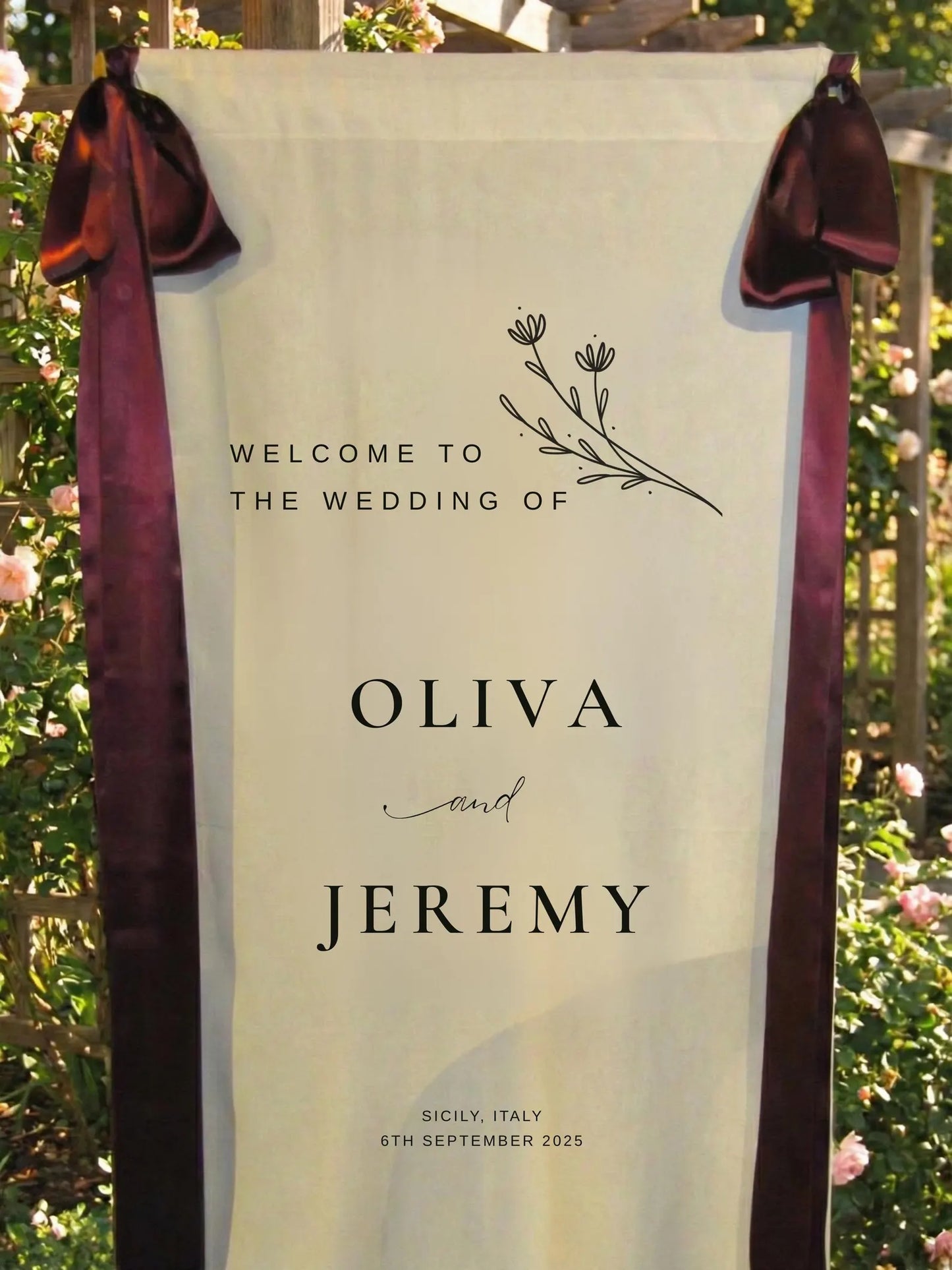 Classic Linen Welcome Sign