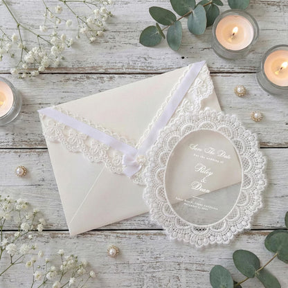 Sheer Lace Just Married Chair Signs