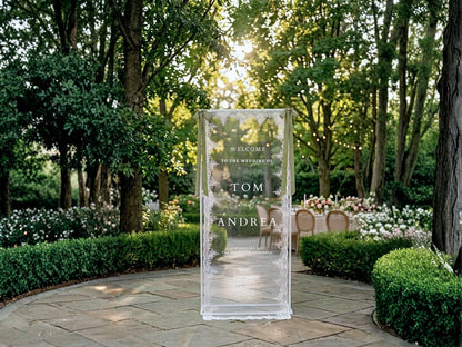 Modern Sheer Lace Welcome Sign
